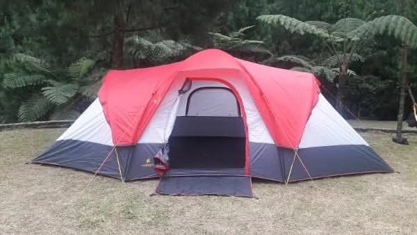 Tenda Camping Keluarga Double Layer (Merah Putih)